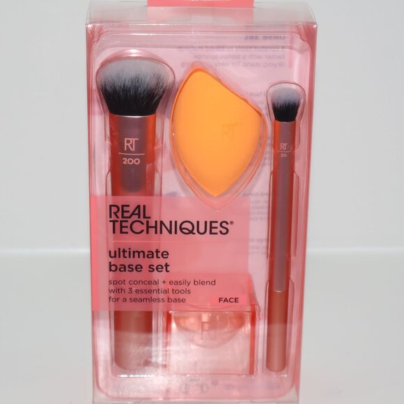 Real Techniques Ultimate Base Set 200 Brush 211 Brush Sponge & Drying Stand New - Picture 4 of 5